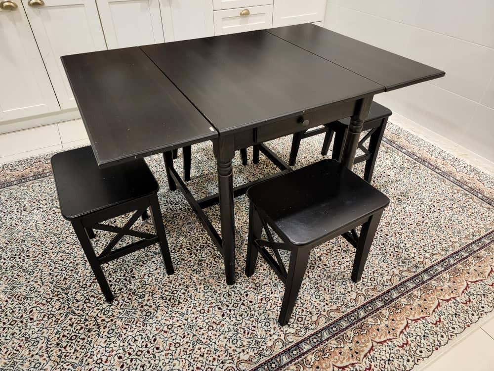 Ikea Table & Stools, Furniture & Home Living, Furniture, Tables & Sets