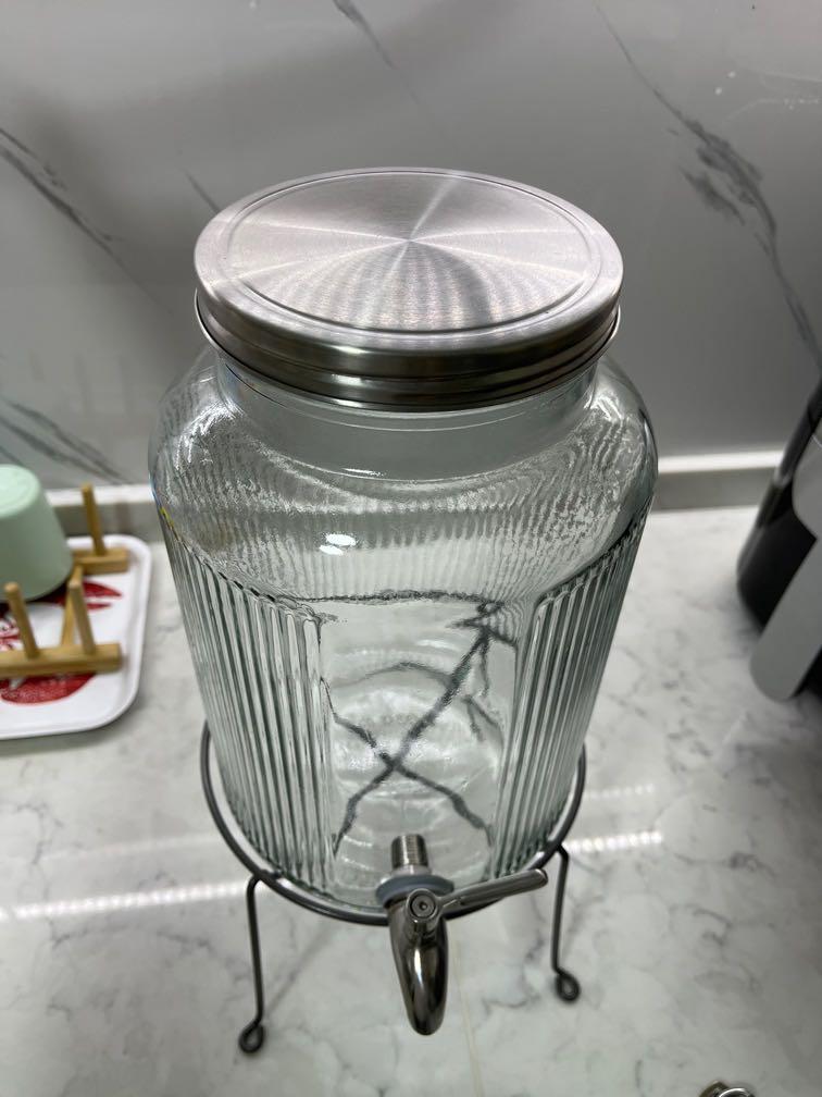 VARDAGEN Stand for jar with tap, dark gray - IKEA