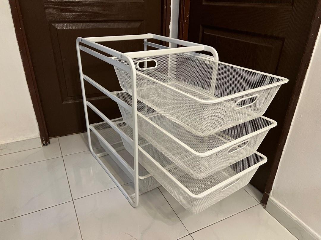 IKEA wire mesh drawers 4 trays, Furniture & Home Living, Furniture, Shelves, & Racks