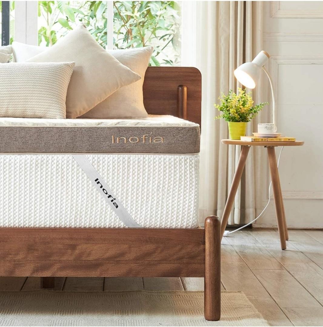 Inofia 3 Inch Mattress Topper Full Latex Bed Topper with Linen