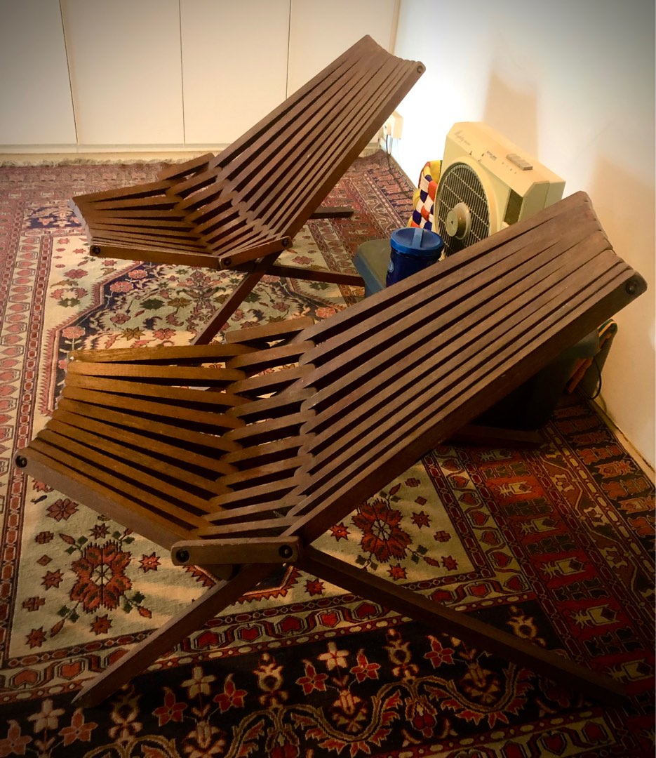 Jarrah wood deck chairs, Furniture & Home Living, Furniture, Chairs on