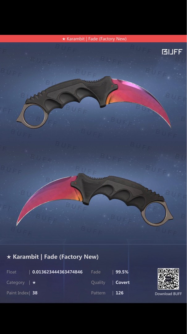 [Pc] Karambit Fade 99-100% Prices – TUYMCH