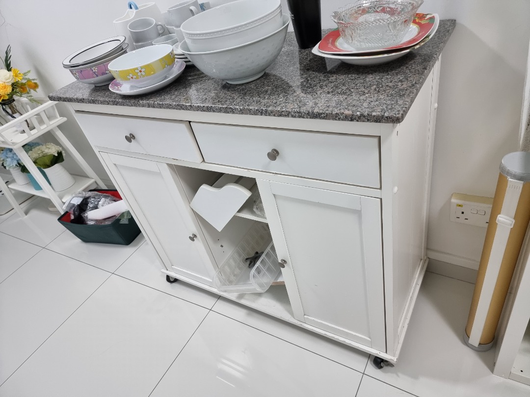 Kitchen trolley with granite top, Furniture & Home Living, Furniture