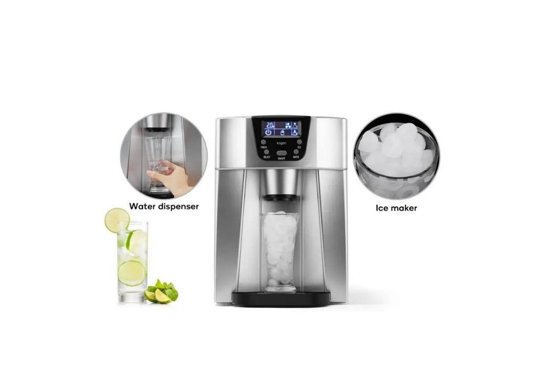 Kogan 12kg Ice Cube Maker & Water Dispenser (Stainless Steel
