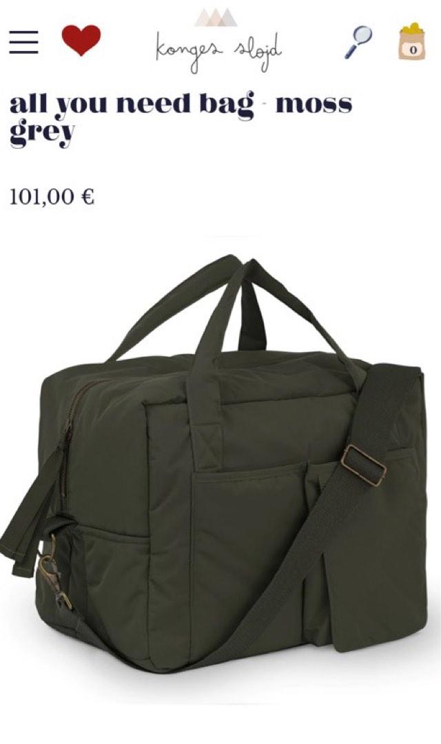 Konges Slojd all you need bag moss grey, Babies & Kids, Going Out
