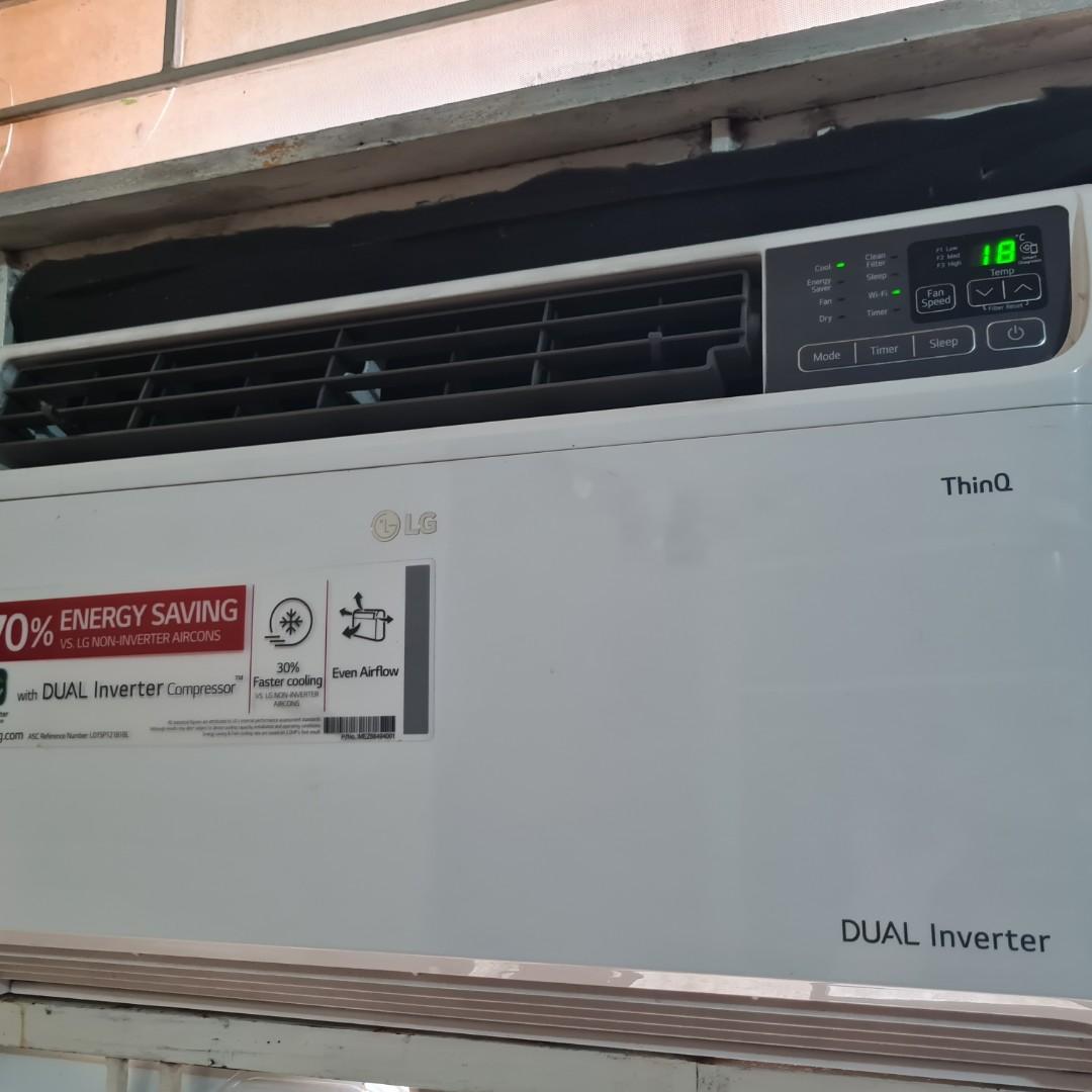 LG ThinQ Dual Inverter 1.5HP Window Type, TV & Home Appliances, Air