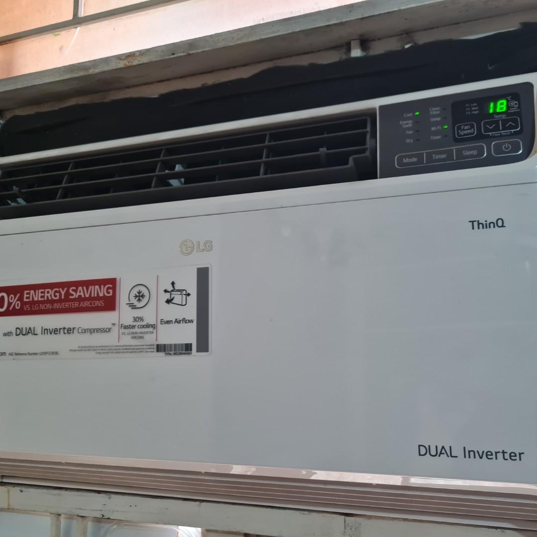 LG ThinQ Dual Inverter 1.5HP Window Type, TV & Home Appliances, Air