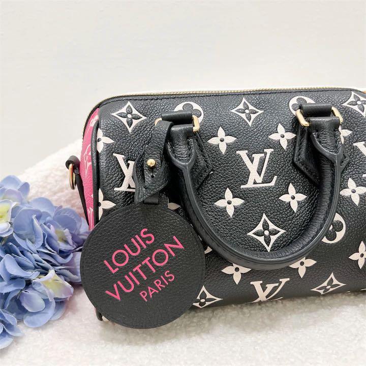 Rare! LV Louis Vuitton Black Pink Speedy Bandouliere 25 limited edition