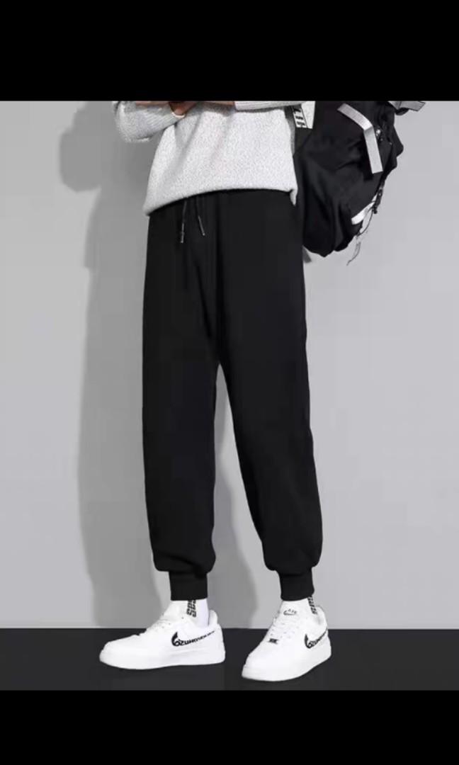 Men black joggers pants exercise track pants size M in stock waist elastic INSTOCK SALE