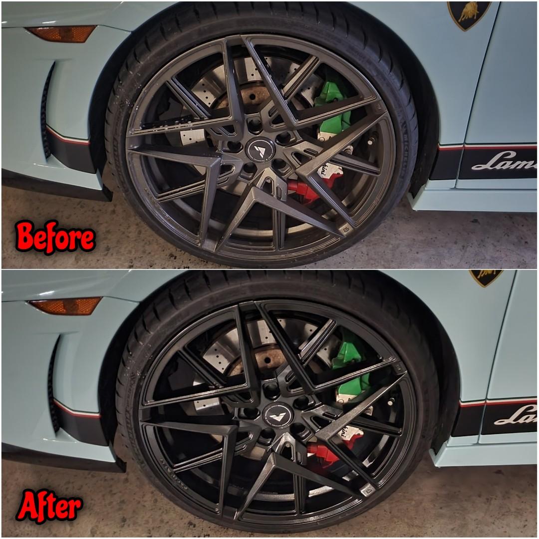 Metallic Black Rims Spray Paint Service On Gallardo ), Car