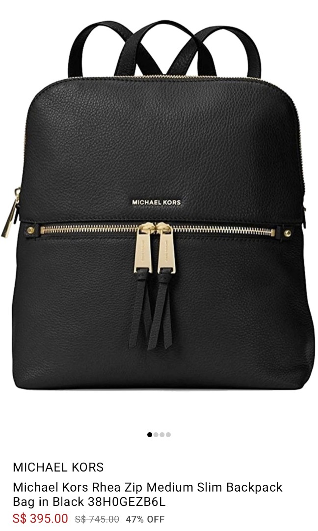Michael Kors Rhea Zip Medium Slim Backpack, Luxury, Bags & Wallets on  Carousell