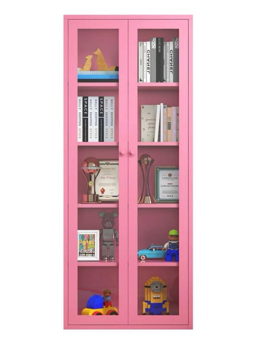 "MULTIPLE VARIATIONS Nordic wrought iron bookcase glass door living
