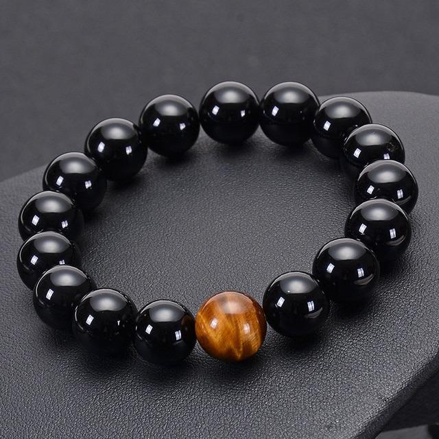 Natural Stone Black Onyx Bracelet for Men