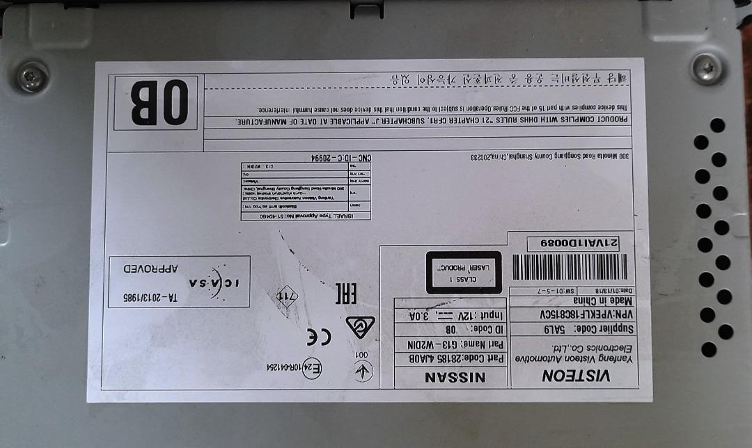 Nissan Car Stereo, Car Parts & Accessories, Audio, Video, Alarm and