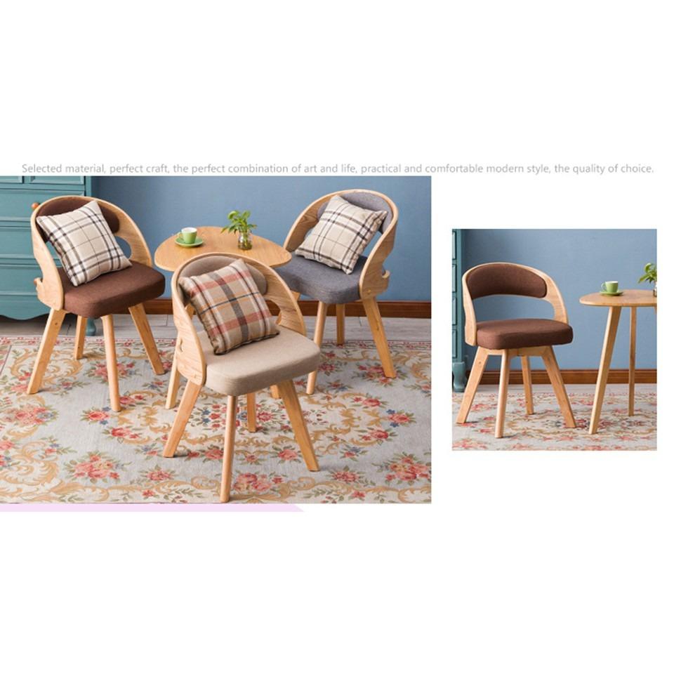 Nordic Wooden Table Chair Set 360 Degree Turning Chair Wood Balcony Set