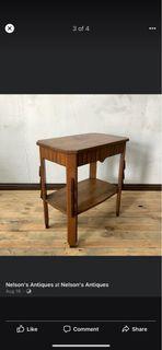 Oak rectangular art nouveau side table