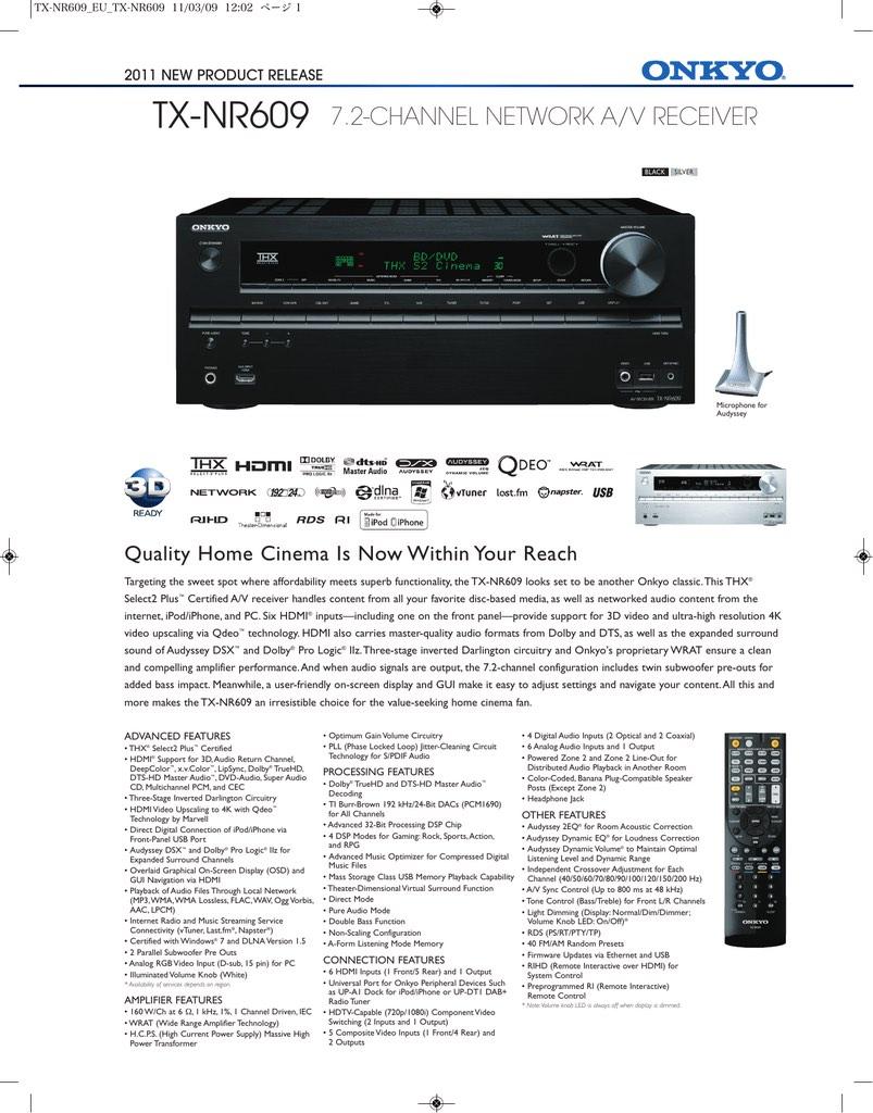 Onkyo TX-NR609, Audio, Soundbars, Speakers & Amplifiers on Carousell