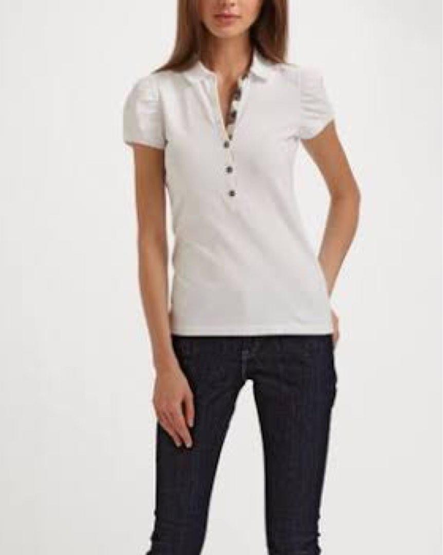 Burberry polo shop shirt womens white