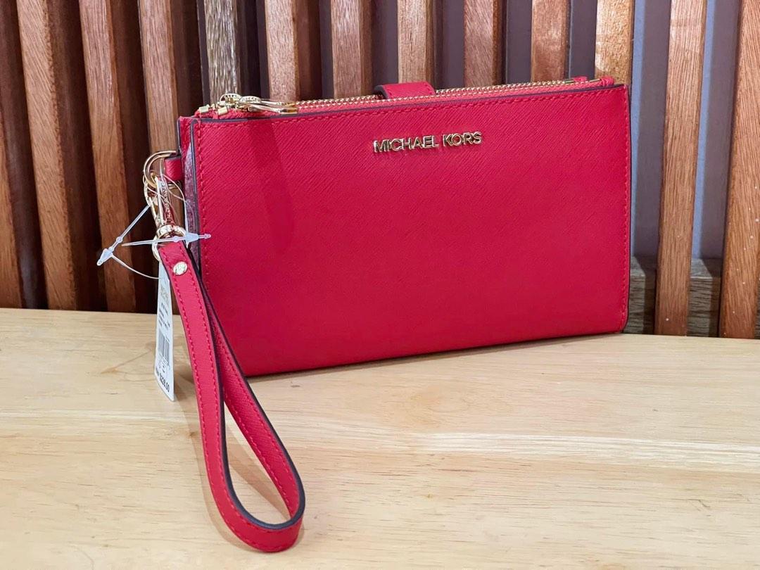 ?ORIGINAL MICHAEL KORS DOUBLE ZIP WRISTLET RED, Women's Fashion, Bags &  Wallets, Wallets & Card holders on Carousell