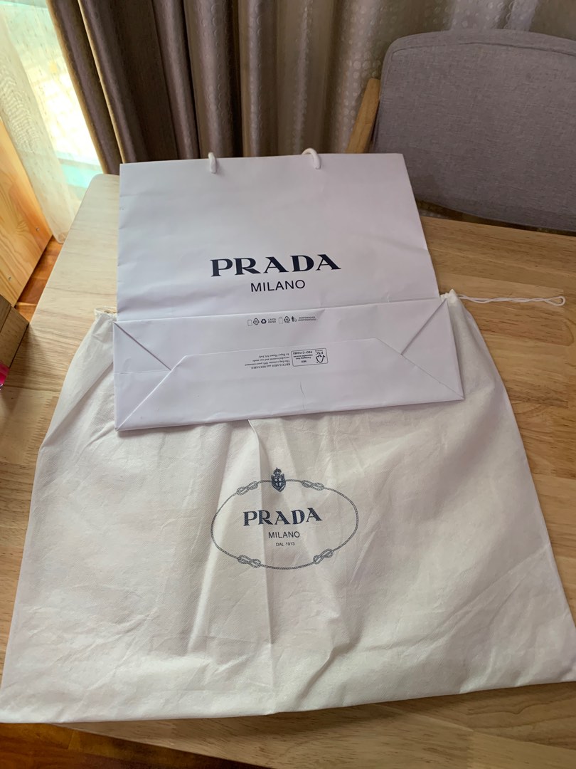 ORIGINAL PRADA DUST BAG AND PAPER BAG, Luxury, Bags & Wallets on Carousell