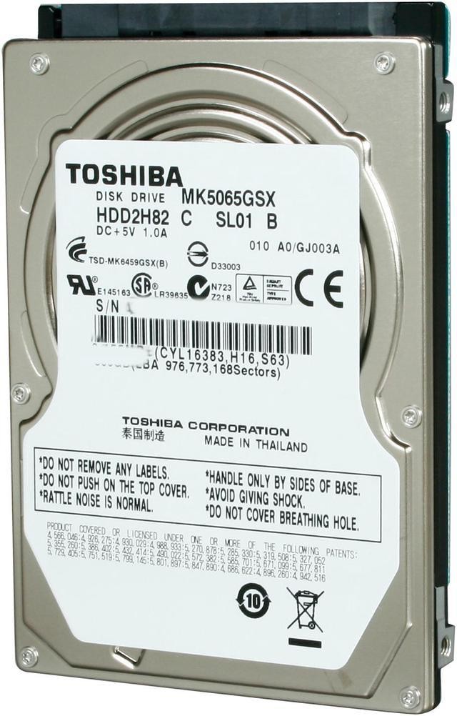 Original TOSHIBA MK5065GSX 500GB 5400 RPM 8MB Cache SATA 3.0Gb/s 2.5