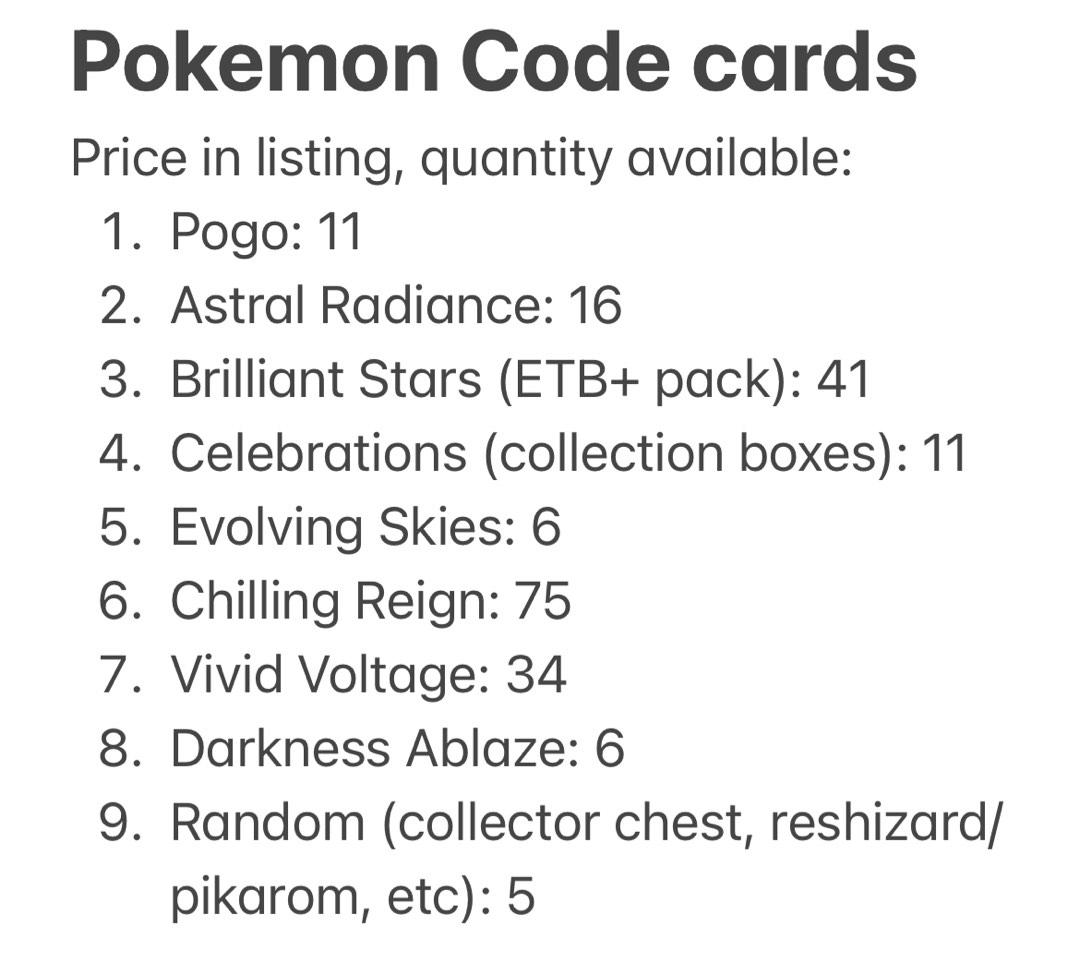 Pokemon code cards, Hobbies & Toys, Toys & Games on Carousell