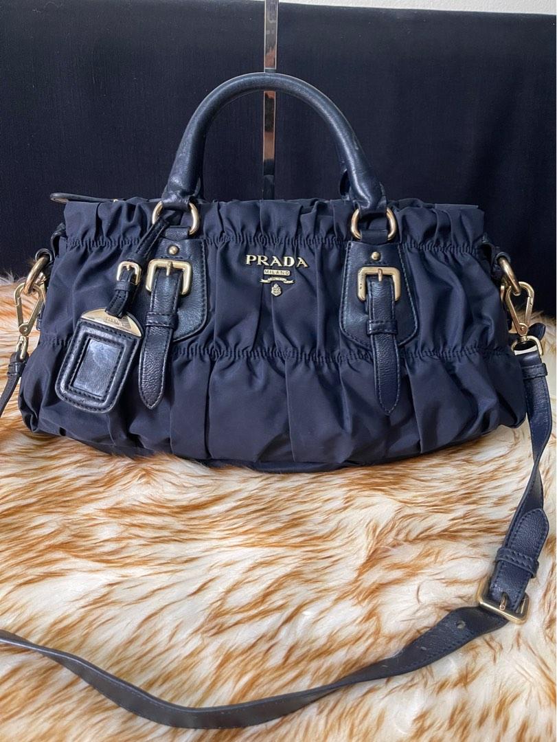 Prada Tessuto Gaufre Nylon Dark BlueTwo Way Bag, Women's Fashion, Bags &  Wallets, Shoulder Bags on Carousell