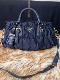 Sale Original Prada BN1336 Gaufre Nylon Fold Tote Bags Black