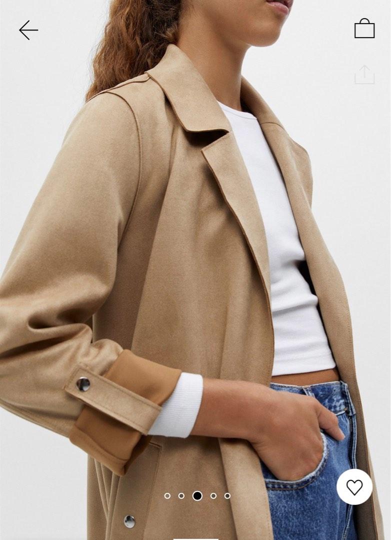 Pull Bear Faux Suede Jacket With Roll Up Sleeve BLACK COLOUR