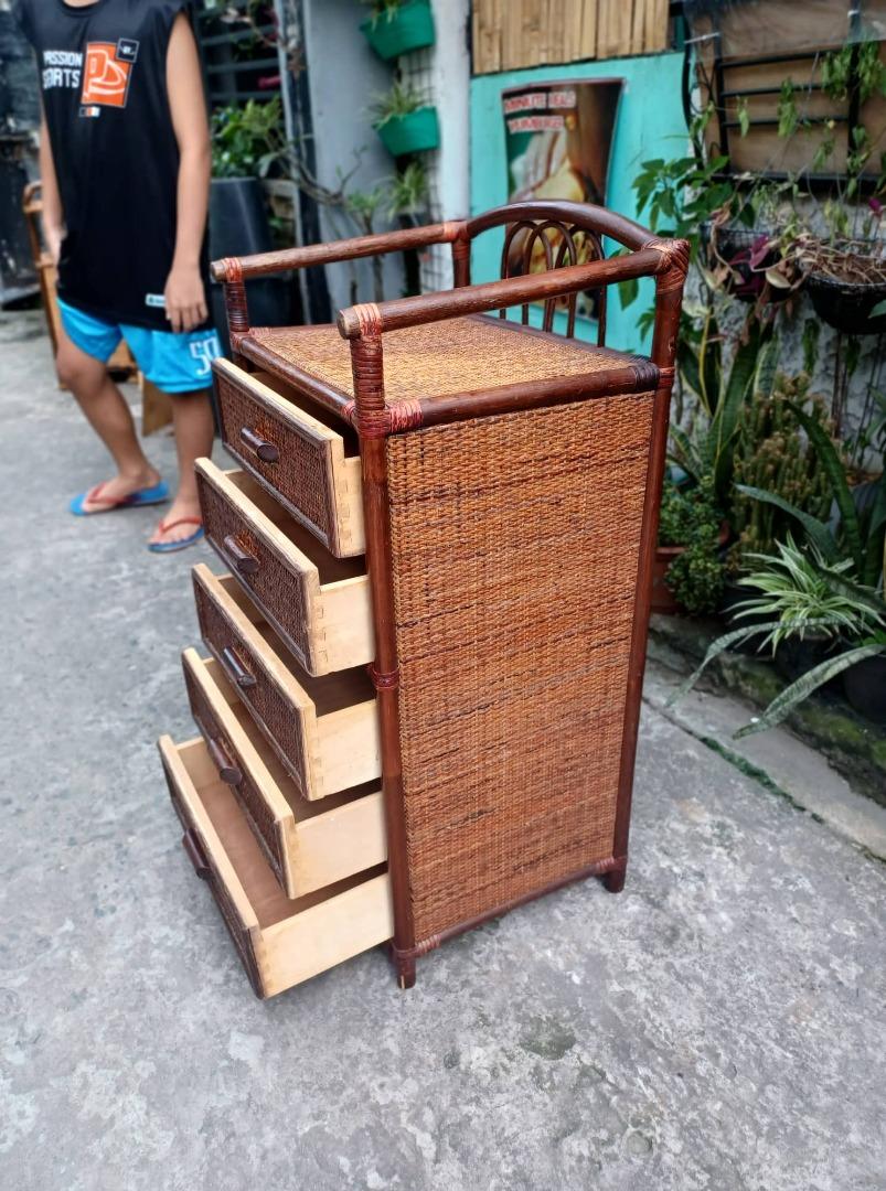 Rattan/Wooden Combined Drawer, Furniture & Home Living, Furniture ...