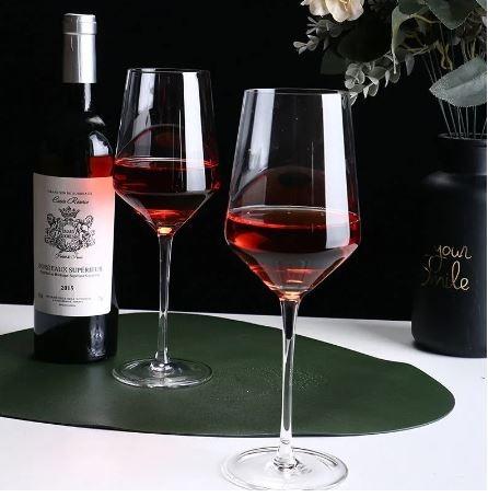 Lead-Free Crystal Red Wine Glass Set with High Foot