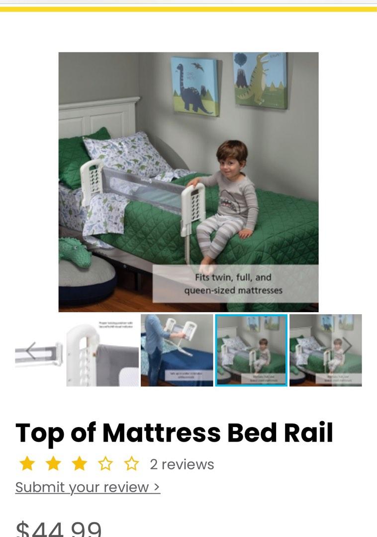 Safety first top of mattress bed rail top