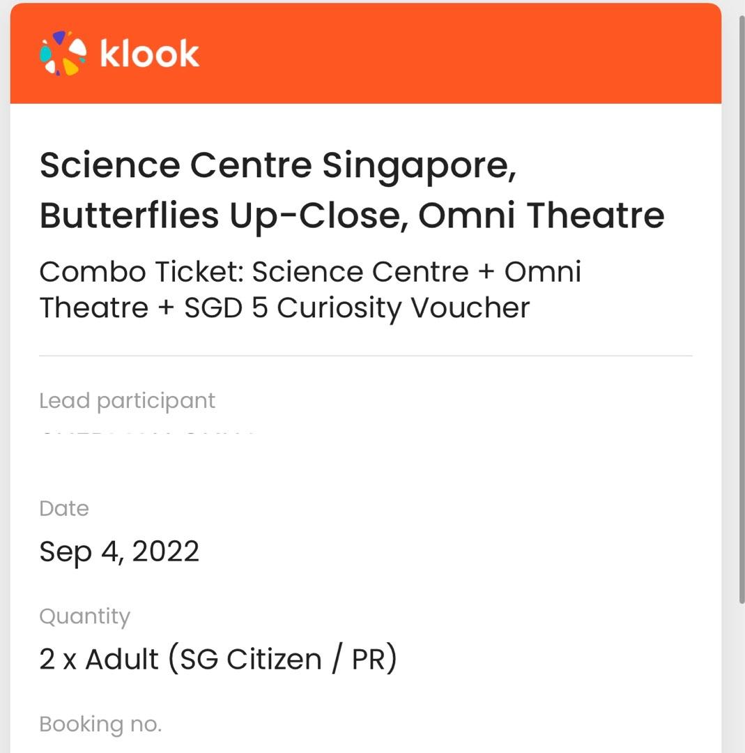 Science Centre Singapore Tickets for 2 pax, Tickets & Vouchers, Local