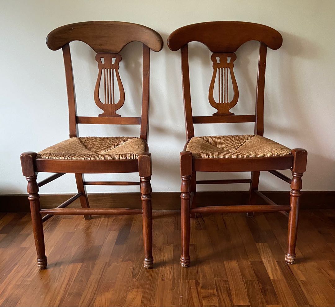 Antique European chairs cherry wood, Furniture & Home Living