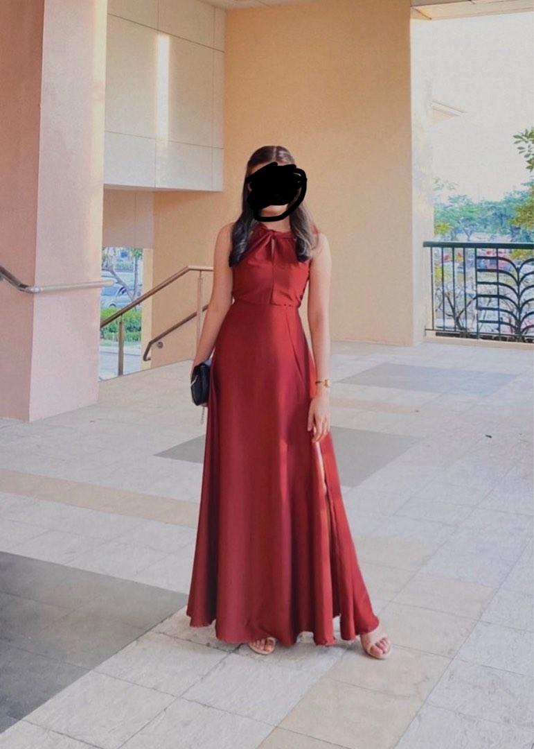 Shein red top maxi dress