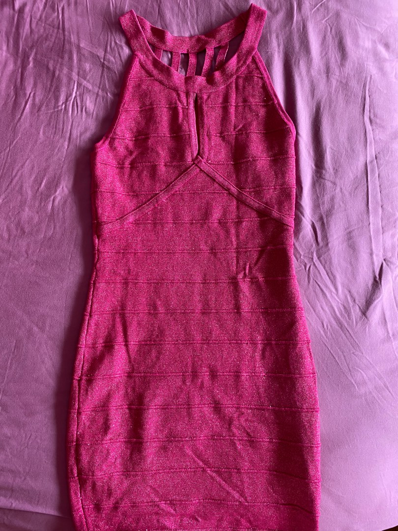 Shimmering pink bodycon dress, Women's Fashion, Dresses & Sets, Dresses
