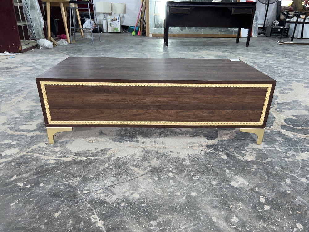 Simplified Design Coffee Table Brown Colour Meja Kopi Rekaan Ringkas