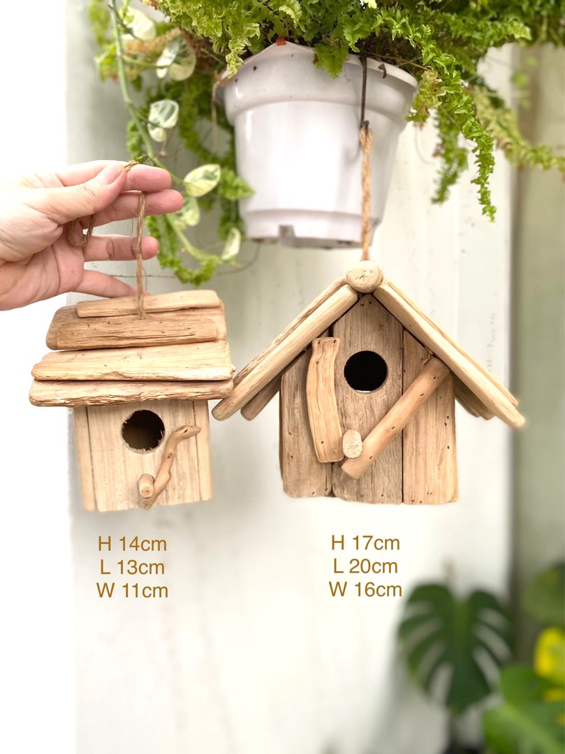 Sold separately real wooden birdhouse with latch, Furniture & Home Living, Home Decor, Other