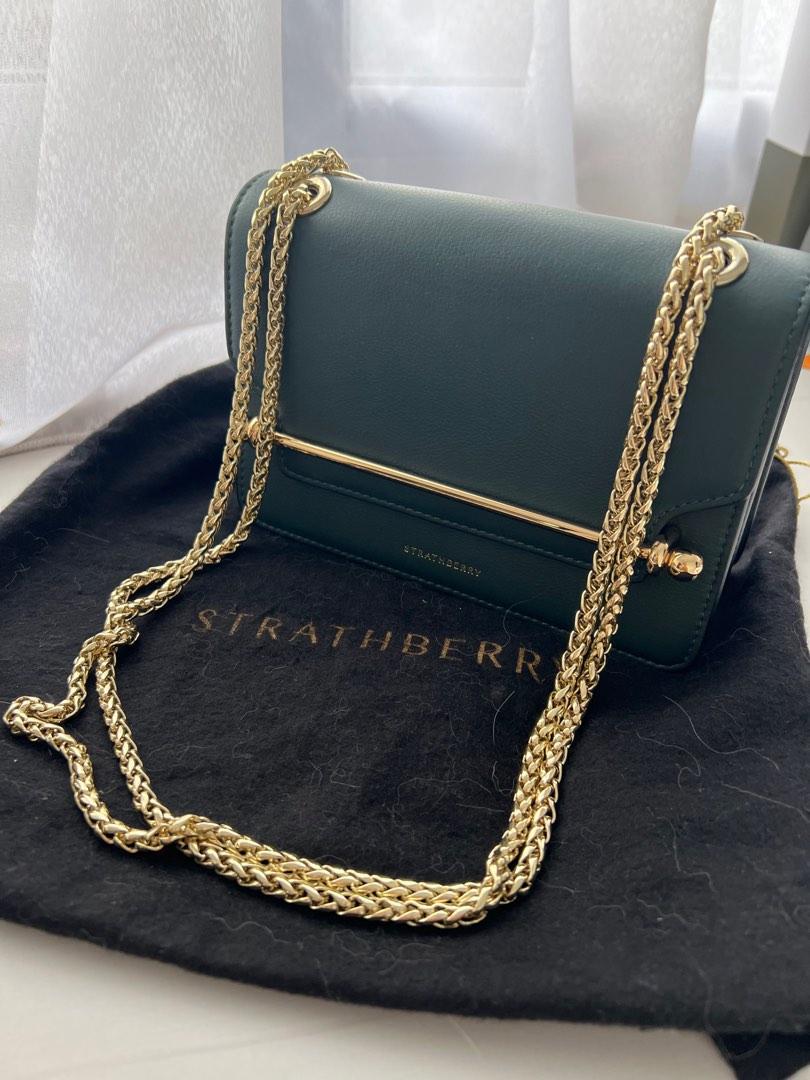 My first Strathberry bag - the East West Baguette in embossed bottle green  : r/handbags