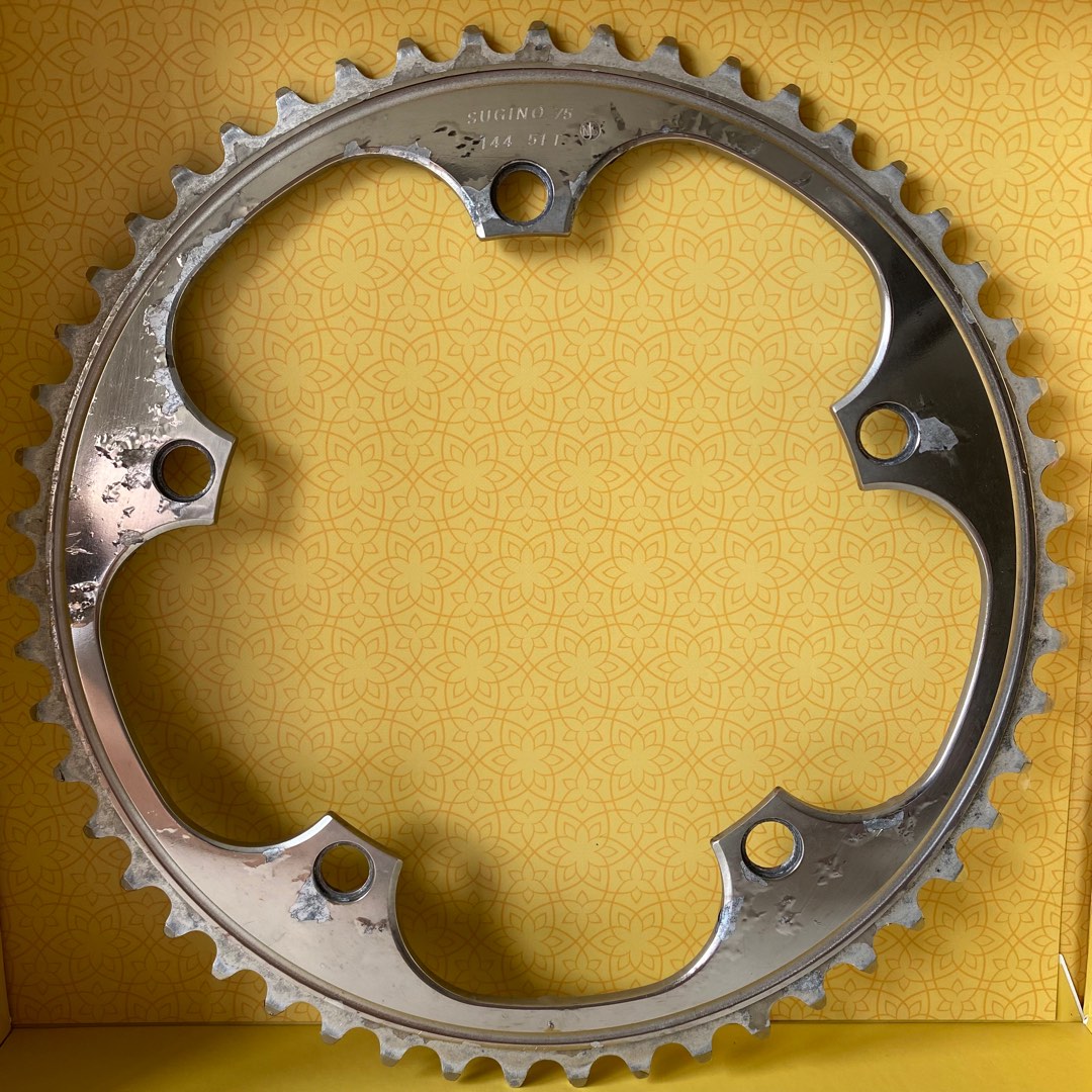 Sugino 75 s3 s-cubic 51t njs track chainring mirror finish, Sports 