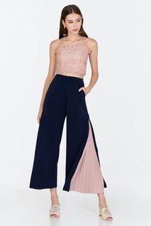 TCL Carisa Pleated Pants in Navy/Pink (XS)