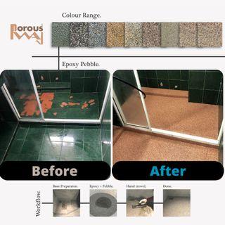 Toilet Renovation | Epoxy Flooring | Debonded Flakes Removal | Peeling Flakes | Peeling Epoxy Flakes | Epoxy Coating | Epoxy Resin