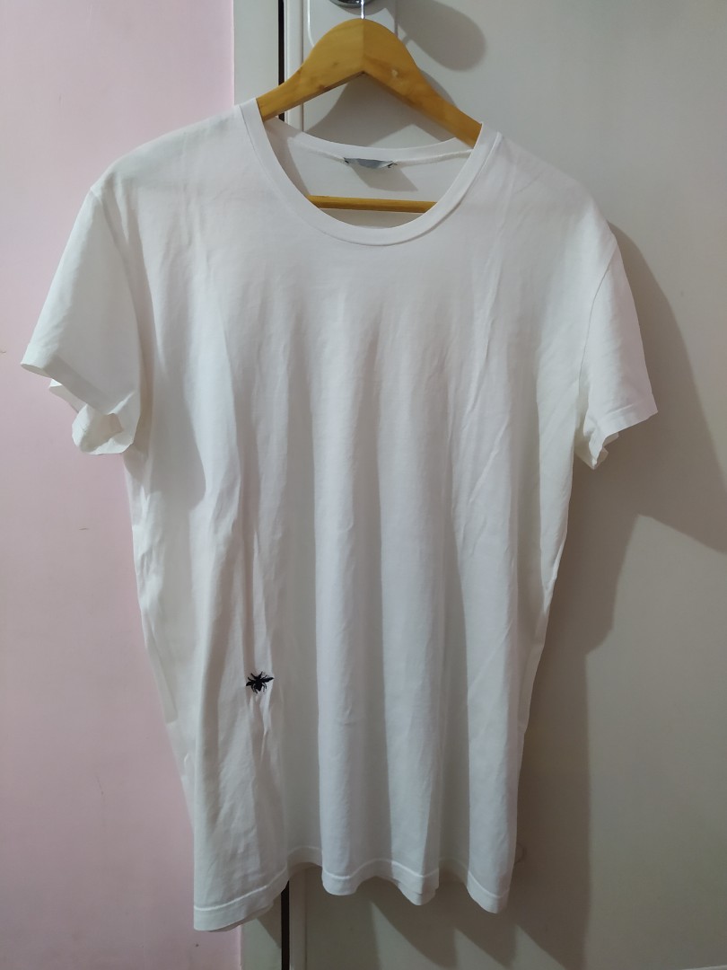 UKAY SOURCE; DIOR WHITE SHIRT WITH BEE EMBROIDERY, Men's Fashion 