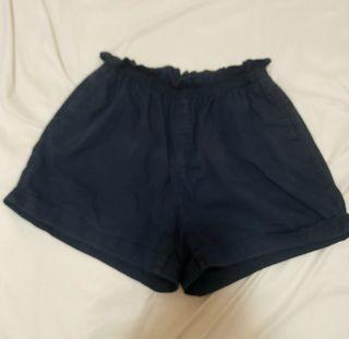 Uniqlo ruffled shorts blue