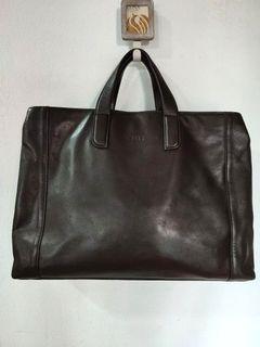 Unisex Genuine Daks Dark Brown Leather Workbag