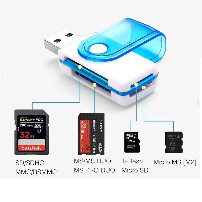USB 4 IN 1 CARD READER 2.0 certified for 480Mbps fast data transfer ...