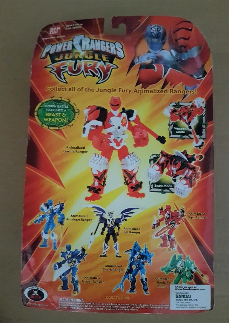 Vintage Power Rangers Toy, Jungle Fury, Animalized Gorilla Ranger