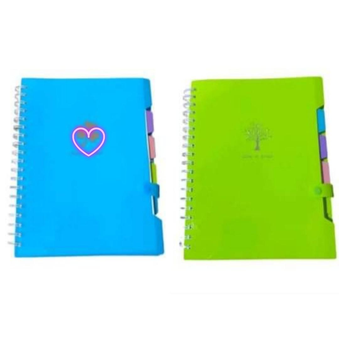 Wengu A5 or B5 Spiral Notebook 120 Pages with Colored-Card Dividers blue   green only, Hobbies  Toys, Stationary  Craft, Stationery  School  Supplies on Carousell
