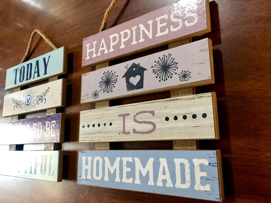 Wooden Hanging Quotes/Wall Decor (2 pcs.), Furniture & Home Living ...