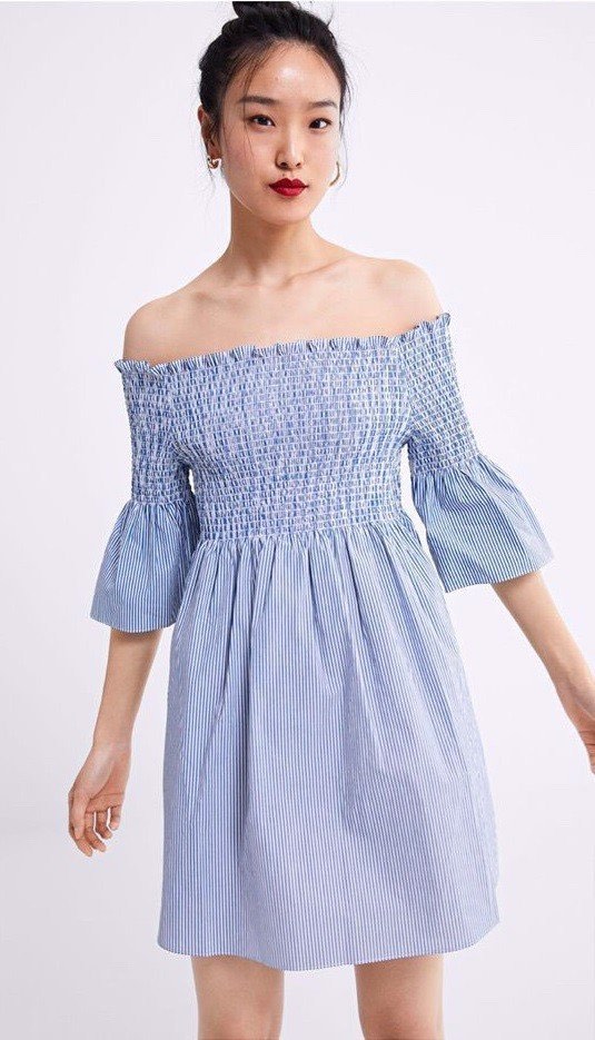 ZARA SMOCKED DRESS, Women's Fashion, Dresses & Sets, Dresses on Carousell